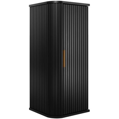 Meuble Demi Colonne Suspendu De Salle De Bain Glamour Noir 35 X 79 Cm