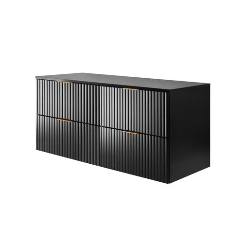 Plan De Toilette En Noir – Finition Mate – 120 Cm – Compatible Vena / Flow / Madis