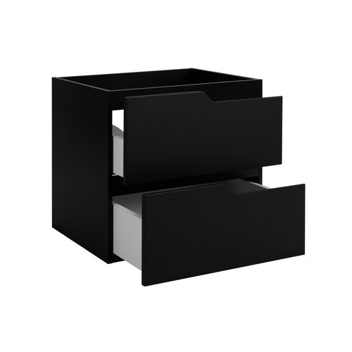 Meuble De Salle De Bain Suspendu Sous Vasque Modern Noir 60 Cm