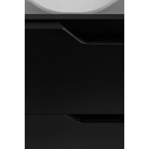 Meuble De Salle De Bain Suspendu Sous Vasque Modern Noir 60 Cm