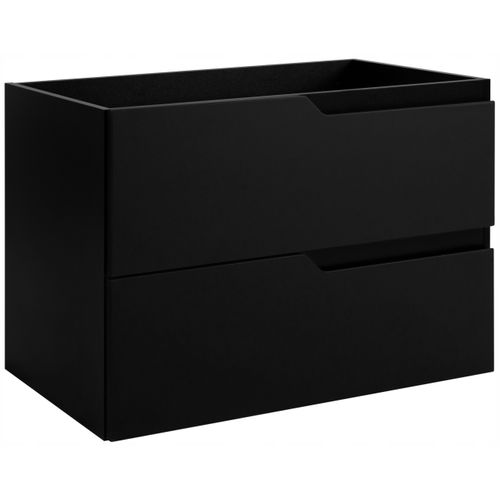 Meuble De Salle De Bain Suspendu Sous Vasque Modern Noir 80 Cm