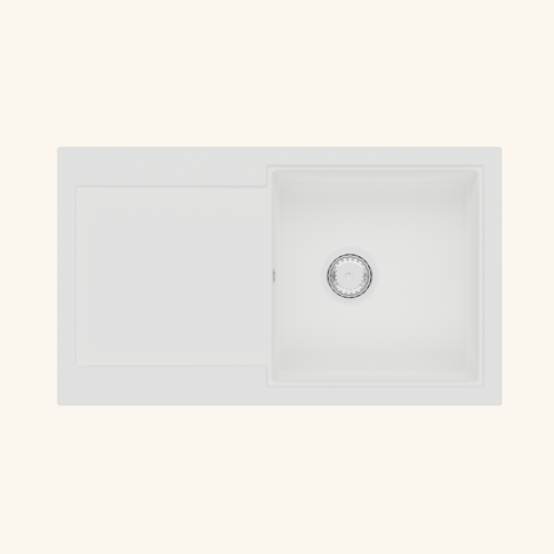 Evier Granit Blanc Moucheté Kümbad Magda 1 Bac 1 Égouttoir