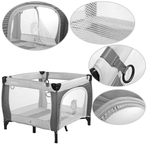 Quadra Parc Bébé De Voyage Pliant De 0 À 15 Kg      Gris