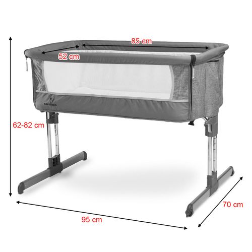 Sleep2gether Lit Cododo Inclinable Berceau Bébé Jusqu'à 9 Kg Gris