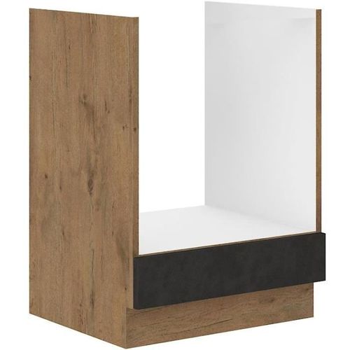 Meuble Four Rock - Mélaminé Décor Chêne Lancelot Et Gris Matera - L60 X H82 Cm