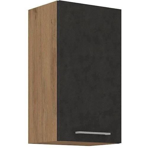 Meuble Haut Rock Mélaminé Décor Chêne Lancelot Et Gris Matera 1 Porte L40 X H72 Cm