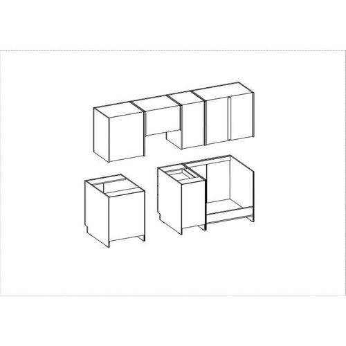 Sara Cuisine Complete Modulable - 7 Éléments - Décor Chene Sonoma - L 240 Cm