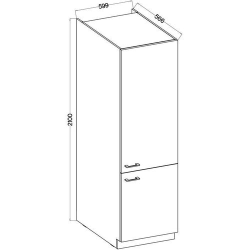 Colonne - Modena - 60 Cm - 2 Portes - Chêne Artisan Et Noir Mat - Cuisinier