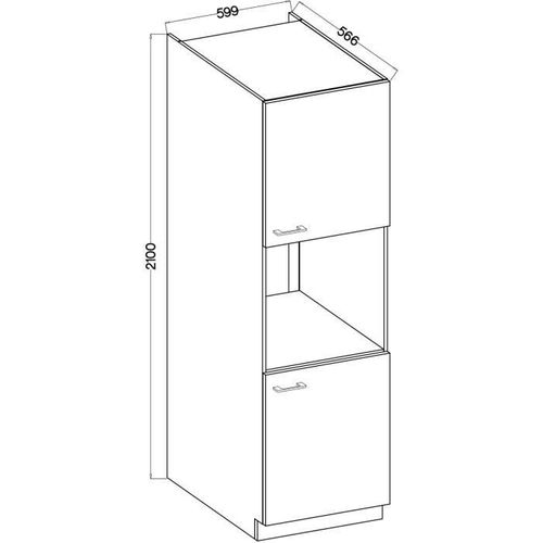 Colonne Four - Modena - 60 Cm - 2 Portes - Chêne Artisan Et Noir Mat - Cuisinier