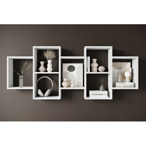 Étagère Murale/posée Carré, Blanc Mat