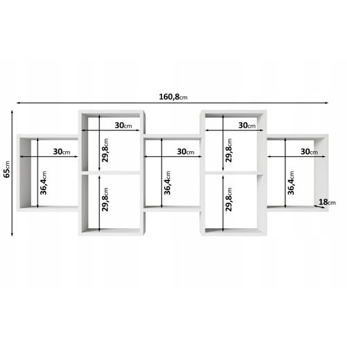 Étagère Murale/posée Carré, Blanc Mat