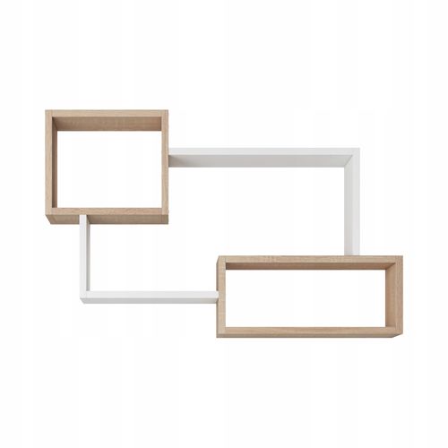 Étagère Murale 3 Rectangles, Chêne Sonoma / Blanc Mat