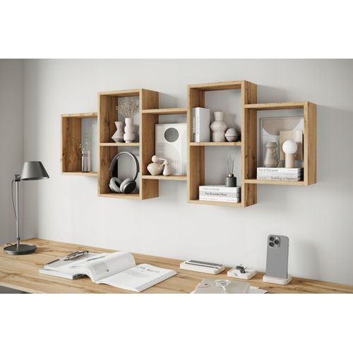 Étagère Murale/posée Carré, Chêne Wotan