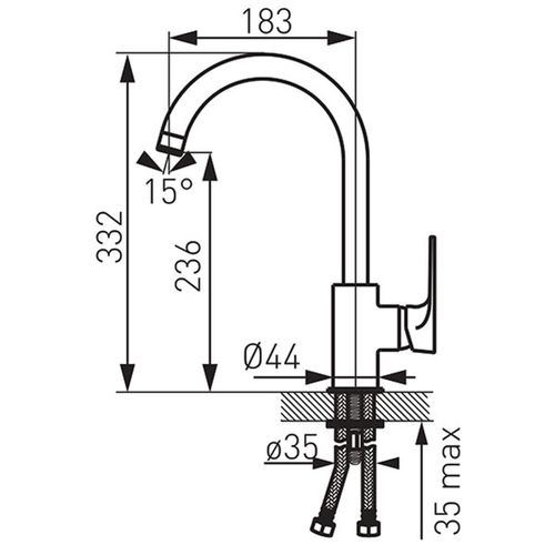 Robinet Mitigeur De Cuisine Algeo Chromé