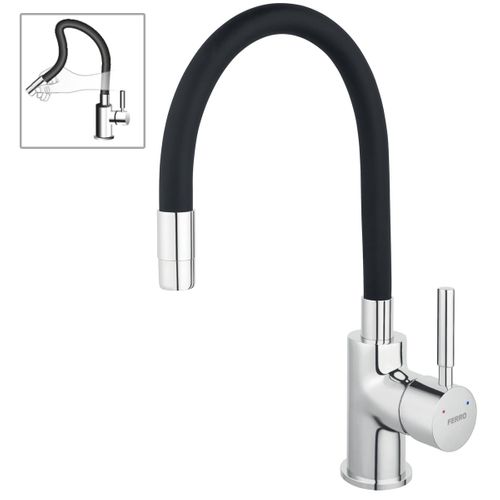 Robinet Mitigeur De Cuisine Bec Flexible Zumba Noir
