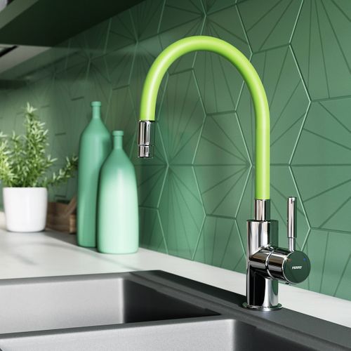 Robinet Mitigeur De Cuisine Bec Flexible Zumba Vert