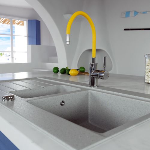 Robinet Mitigeur De Cuisine Bec Flexible Zumba Jaune