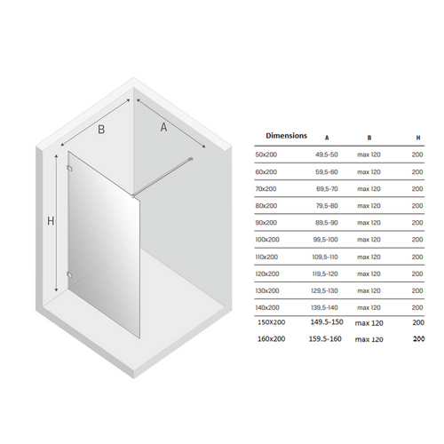 Paroi De Douche à L'italienne Blanche  160 Cm  Santorini White
