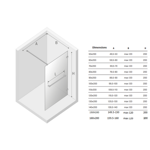 Paroi De Douche à L'italienne Blanche Avec Porte Serviette   120 Cm  Santorini White