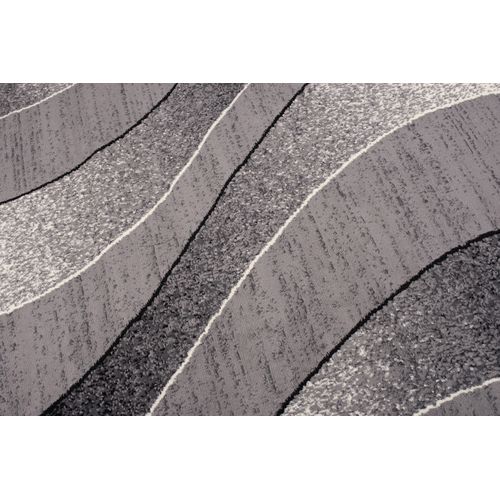 Tapis De Salon Chambre Rectangle Gris Argent Noir Vagues Fin Dream 160 X 230 Cm