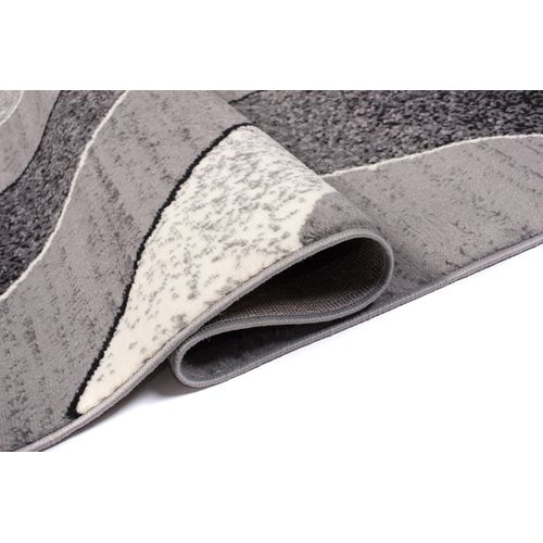 Tapis De Salon Chambre Rectangle Gris Argent Noir Vagues Fin Dream 250 X 350 Cm