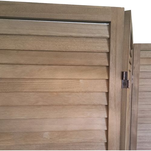 Paravent Persienne De 6 Pans En Bois, Coloris Brun - Dim : H170 X L240 Cm