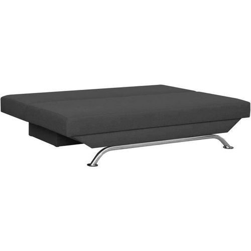 Banquette Convertible 3 Places Avec Coffre - Tissu Gris Anthracite - L187 X P 91 X H 82 Cm - Teijo