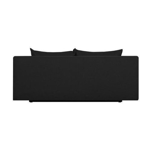 Banquette Convertible 3 Places Avec Coffre De Rangement Tissu Noir L187 X P 91 X H 82 Cm Teijo