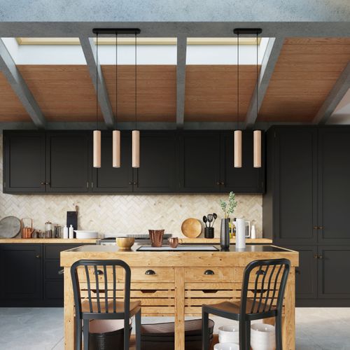 Suspension Bois Bois Naturel Gu10 3 Lino