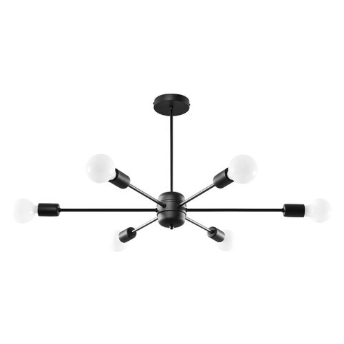 Suspension Acier Noir E27 6 Lango