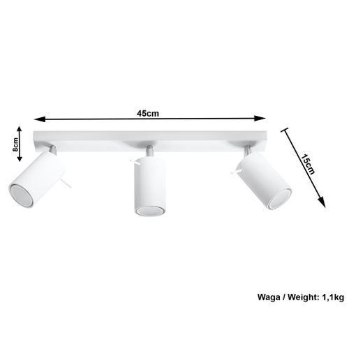 Plafonnier 3 Lampes Design Randy - Acier - Blanc