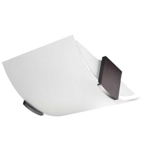 Plafonnier Bois Wengé/blanc E27 2 Emilio