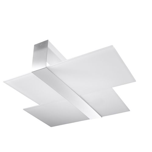 Plafonnier Acier Chrome/blanc E27 2 Massimo