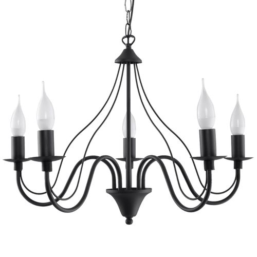 Lustre Acier Noir E14 5 Minerwa