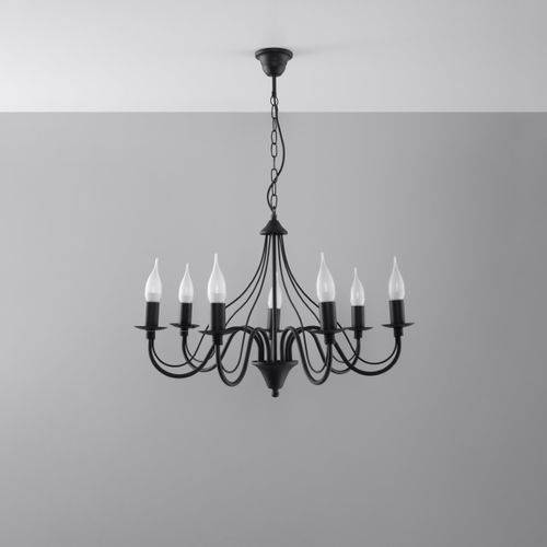 Lustre Acier Noir E14 7 Minerwa