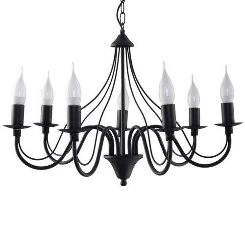 Lustre Acier Noir E14 7 Minerwa