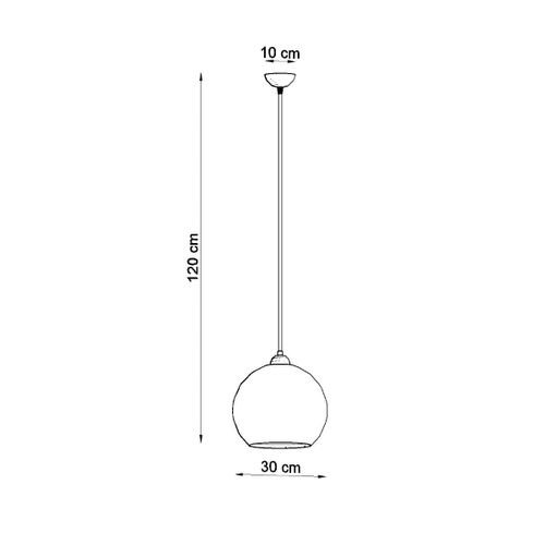 Suspension Acier Transparent E27 1 Ball