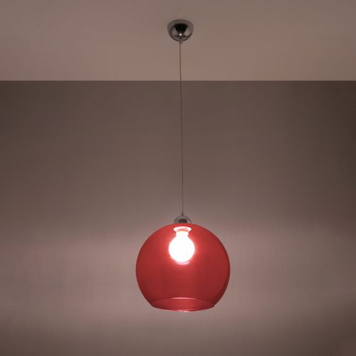 Suspension Acier Rouge E27 1 Ball