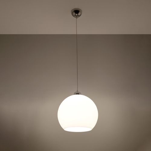 Suspension Acier Blanc E27 1 Ball