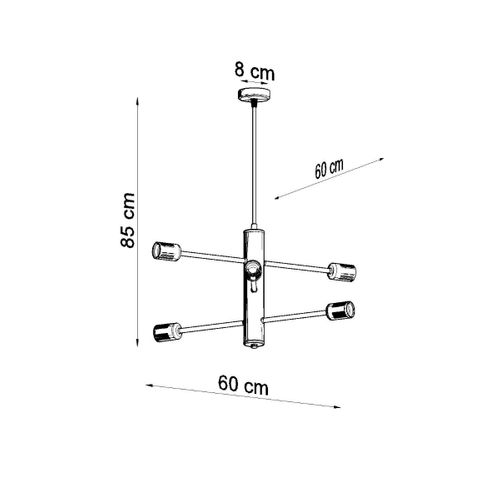 Suspension Acier Noir E27 6 Duomo