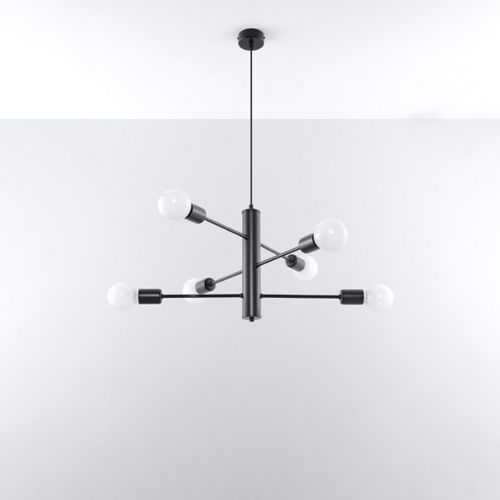 Suspension Acier Noir E27 6 Duomo