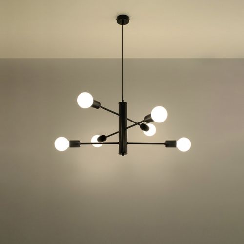 Suspension Acier Noir E27 6 Duomo
