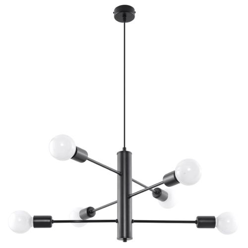 Suspension Acier Noir E27 6 Duomo