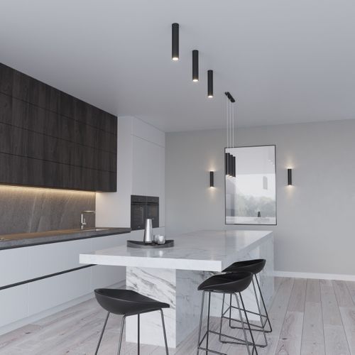 Suspension Acier Noir Gu10 3 Lagos Line