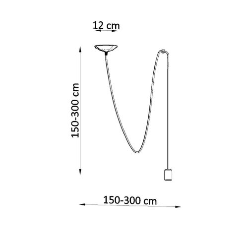 Suspension Tissu Noir E27 1 Edison Long