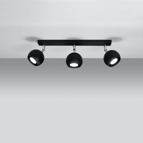 Plafonnier Acier Noir Gu10 3 Oculare