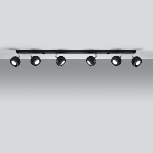 Plafonnier Acier Noir Gu10 6 Oculare