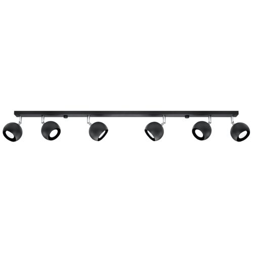 Plafonnier Acier Noir Gu10 6 Oculare