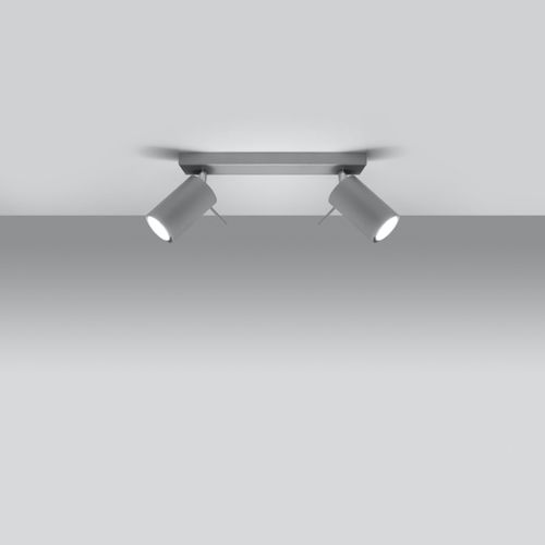 Plafonnier Acier Gris Gu10 2 Ring
