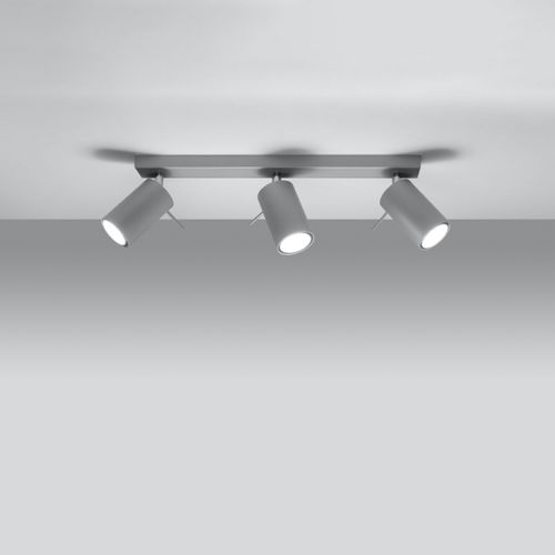 Plafonnier Acier Gris Gu10 3 Ring